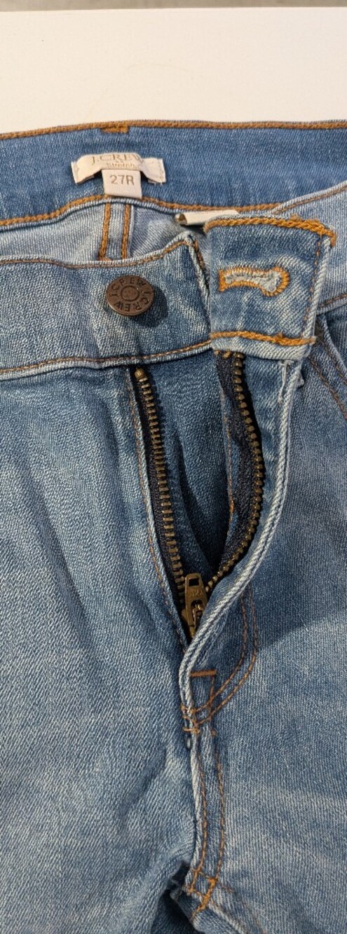 J. Crew Light Blue Slim Straight Jeans with Contrast Stitching